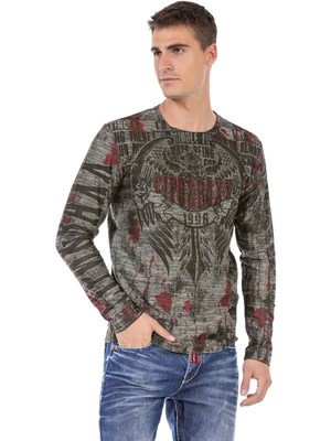 Cipo & Baxx CL466 Desenli O Yaka Sweatshirt