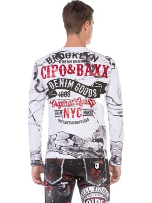 Cipo & Baxx CL487 Beyaz Brooklyn Sweatshirt