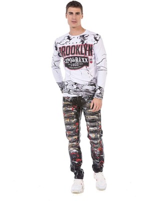 Cipo & Baxx CL487 Beyaz Brooklyn Sweatshirt