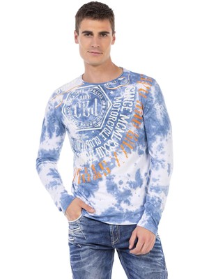 Cipo & Baxx CL472 Desenli Mavi Sweatshirt