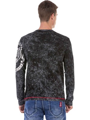 Cipo & Baxx CL476 Neon Desenli Sweatshirt