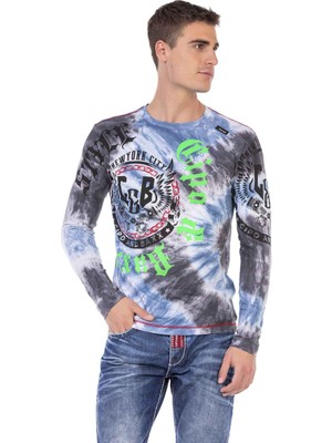 Cipo & Baxx CL476 Neon Baskılı Desenli Sweatshirt