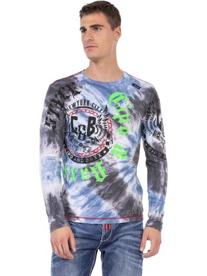 Cipo & Baxx CL476 Neon Baskılı Desenli Sweatshirt