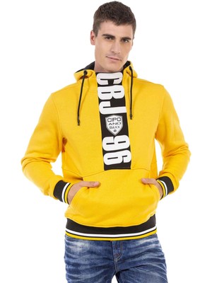 Cipo & Baxx CL478 Kanguru Cep Sarı Sweatshirt