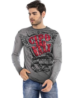 Cipo & Baxx CL491 Baskılı Sweatshirt