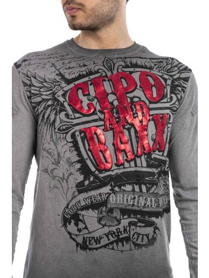 Cipo & Baxx CL491 Baskılı Sweatshirt