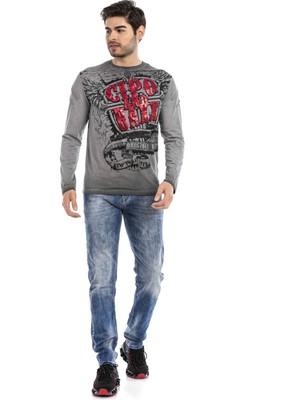 Cipo & Baxx CL491 Baskılı Sweatshirt