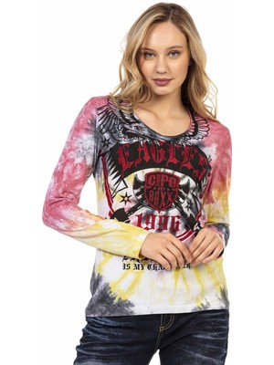 Cipo & Baxx WL291 Sarı Desenli Sweatshirt