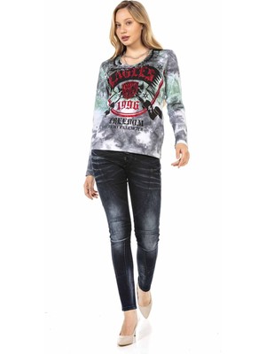 Cipo & Baxx WL291 Haki Desenli Sweatshirt