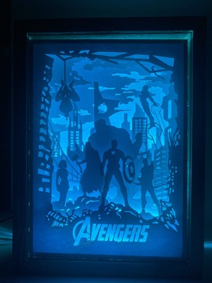 3D Gece Lambası    Gölge Kutusu Avengers 1