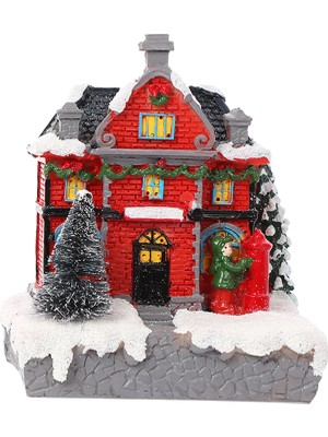 Bawei Minyatür Noel Dollhouse Animasyonlu Köy Seti Ev Dekorasyonu Yeşil Elbise ile Festivali Için (Yurt Dışından)