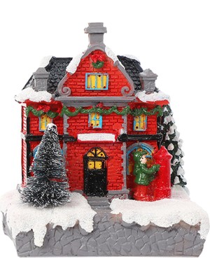 Bawei Minyatür Noel Dollhouse Animasyonlu Köy Seti Ev Dekorasyonu Yeşil Elbise ile Festivali Için (Yurt Dışından)