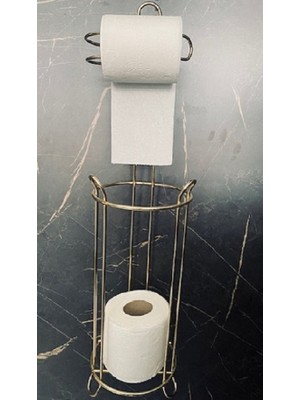 Renk Yapı Rüyası Kaliteli Gold Metalik Altın Renk Ayaklı Tuvalet Kağıtlığı Kağıtlık Paslanmaz Yedekli Tuvalet Wc Banyo Tuvalet