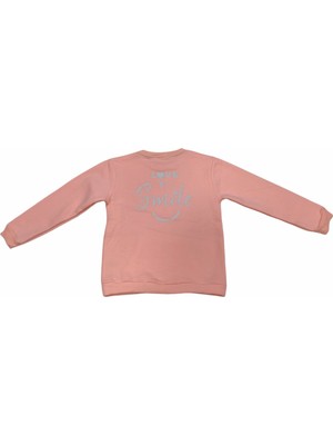 Divonette Kız Çocuk Love You Nakışlı Çift Taraf Yazı Desenli Sweatshirt