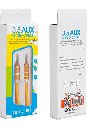AUDIO AUX 3.5MM MALE TO DOUBLE JACK 6.5MM MALE MONO CABLE 5MT AJACK-03