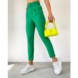 Tu Estilo Kaplama Kemerli Yeşil Pantolon