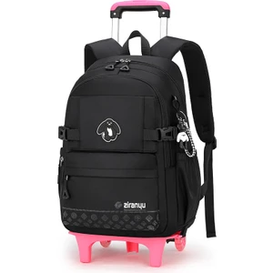 Merdiven Çıkabilen 3 Tekerlekli Çekçekli Sırt Çantası - Siyah (Yurt Dışından)