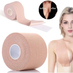 Göğüs Şekillendirici ve  Yapışkan Bant Göğüs Sarkma Düzenleyici Ten Renk 5 cm 5 Metre