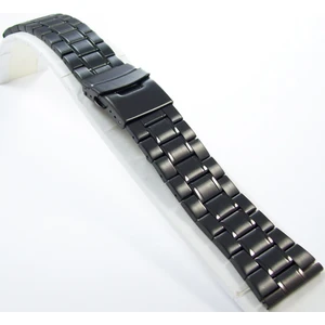 Ezgi Elektronik 24MM Siyah Metal Saat Kordonu Çelik Kolçak 1.kalite Kayış Şeritli