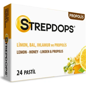 STREPDOPS LİMON, BAL VE PROPOLİS AROMALI 24 PASTİL