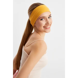 Hardal Kadın Pamuklu Penye, Kaymaz, Terletmez, Ultra Hafif, Spor Saç Bandı Bandana