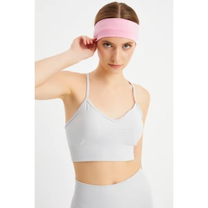 Pembe Kadın Pamuklu Penye, Kaymaz, Terletmez, Ultra Hafif, Spor Saç Bandı Bandana