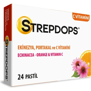 STREPDOPS EKİNEZYA, PORTAKAL VE C VİT. AROMALI 24 PASTİL