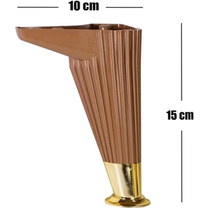 Mobilya Kanepe Masa Sehpa Koltuk Ayağı 15 cm Baza Ayak Kahve-Gold