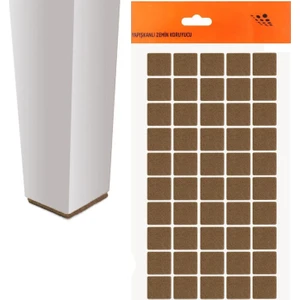 (50'li Paket) Masa Sandalye Parke Zemin Koruyucu Keçe Yapışkanlı Kare 20X20 mm