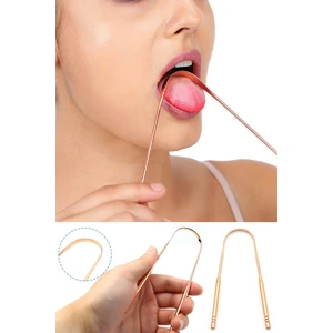 Bakır Dil Sıyırıcı Ağız Bakım Aparatı Bakır Hilal Paslanmaz