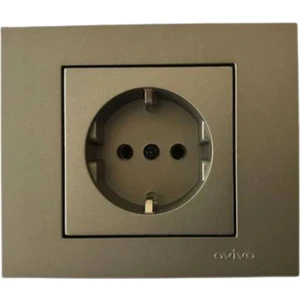 Grano Metallıc Topraklı Priz Antrasit