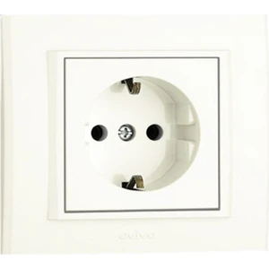 Mina Topraklı Priz Beyaz