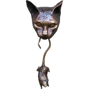 Royal Love Duvara Monte Heykel Çit Asılı Dekor Açık Kedi Şekli Bahçe Heykeli (Yurt Dışından)