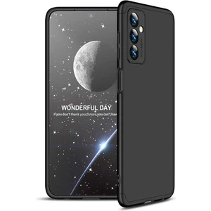 Case 4U Samsung Galaxy M23 Uyumlu Kılıf 3 Parçalı Tam Koruma Sert Mika Ays Kapak Siyah