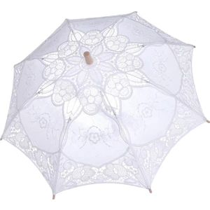 Dantel Şemsiye Ahşap Tutuklu Süsleme Fotoğrafçılık Prop Gelin 52X60CM (Yurt Dışından)