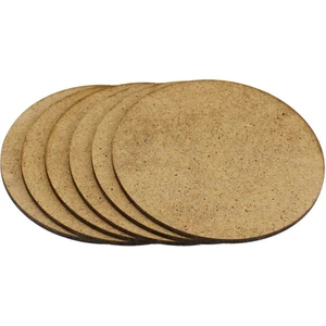 Supla Levha 12 Adet 3 mm Ham Mdf 10 cm Çap Yuvarlak Çay Bardak Altlığı Supla