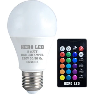 Hero LED 9 Watt Rgb Kumandalı LED Ampul - 9W Rgb Ampul