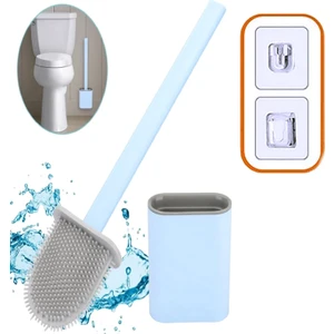 Neler Geldi Neler Banyo Tuvalet Klozet Temizleme Fırçası + Fırça Tutma Aparatı Silikon Tuvalet Fırçası
