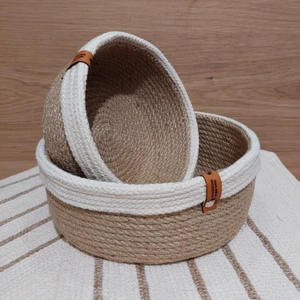 Handmade Snm Çok Amaçlı El Yapımı Dekoratif Hasır Sepet Takımı
