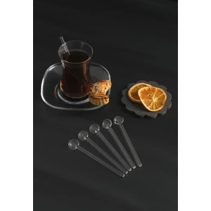 Lüx Sade Cam Çay Kaşığı Seti 6'lı