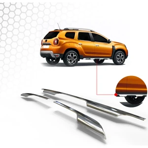 Dacia Duster Krom Yan Etek Marşpiyel Üstü Çıta 6 Parça 2018 ve Üzeri Paslanmaz Çelik