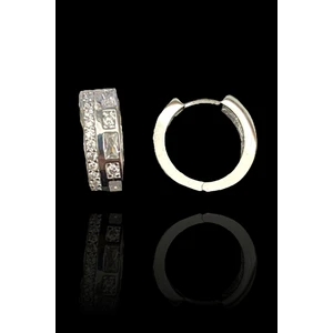 Doğan Silver 925 Ayar Gümüş Baget Taşlı  Halka Küpe 21497