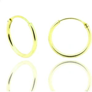 Doğan Silver Kadın Altın Yaldızlı Gümüş Halka Küpe 14 mm DGN20946