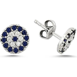 Doğan Silver Kadın Gümüş Rodyumlu Mini Nazar Boncuklu Küpe DGN20786