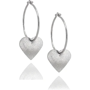 Doğan Silver Gümüş 20 mm Kalpli Model Halka Küpe DGN21140