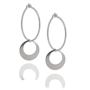 Doğan Silver Gümüş 20 mm Yuvarlak Model Halka Küpe DGN21137