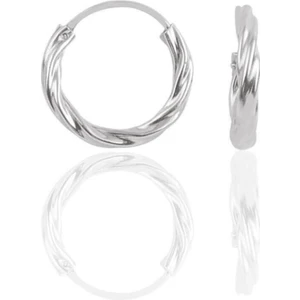 Doğan Silver Gümüş  Mini Burgu Modeli Halka Küpe 14 mm