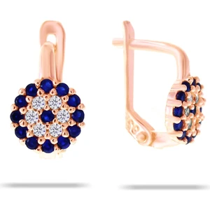 Doğan Silver 925 Ayar Gümüş Rose Nazar Boncuklu J Küpe DGN20957