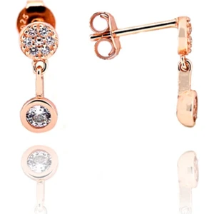 Doğan Silver Zirkon Taşlı Mini Trend Küpe -Rose