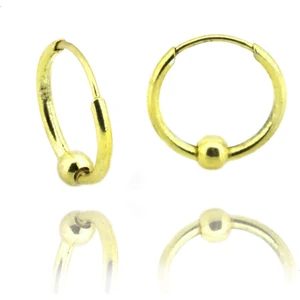 Doğan Silver Kadın 12MM Mini Altın Yaldızlı Halka Küpe DGN20312